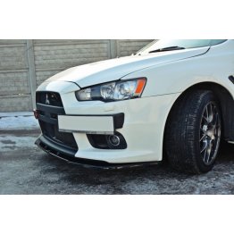 Накладка сплиттер на передний бампер вариант 2 на Mitsubishi Lancer X Evo